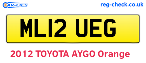 ML12UEG are the vehicle registration plates.