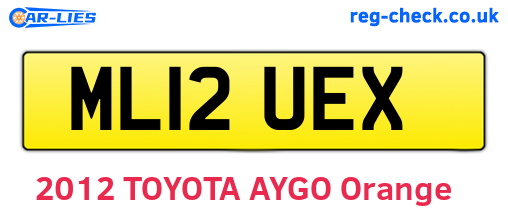 ML12UEX are the vehicle registration plates.