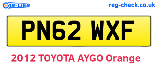 PN62WXF are the vehicle registration plates.