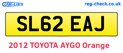 SL62EAJ are the vehicle registration plates.
