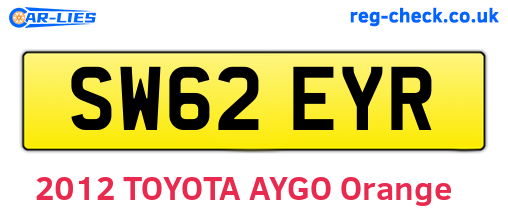SW62EYR are the vehicle registration plates.