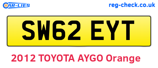 SW62EYT are the vehicle registration plates.