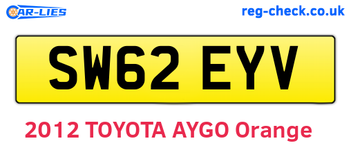 SW62EYV are the vehicle registration plates.