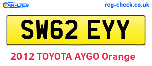 SW62EYY are the vehicle registration plates.