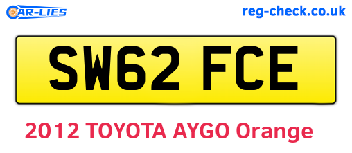 SW62FCE are the vehicle registration plates.