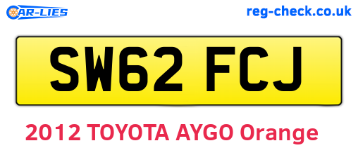 SW62FCJ are the vehicle registration plates.
