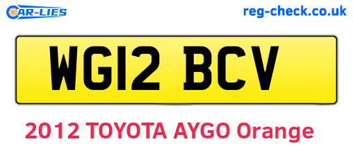 WG12BCV are the vehicle registration plates.