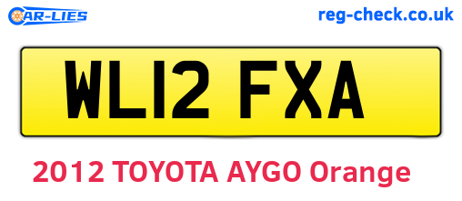 WL12FXA are the vehicle registration plates.