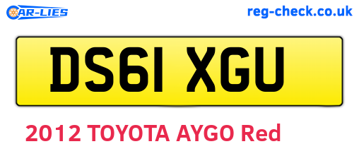 DS61XGU are the vehicle registration plates.