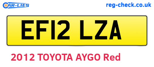 EF12LZA are the vehicle registration plates.