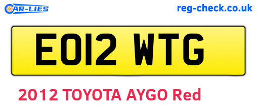 EO12WTG are the vehicle registration plates.