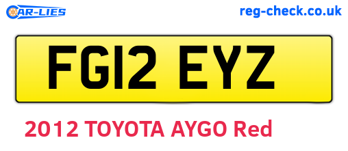 FG12EYZ are the vehicle registration plates.