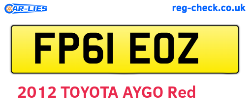 FP61EOZ are the vehicle registration plates.