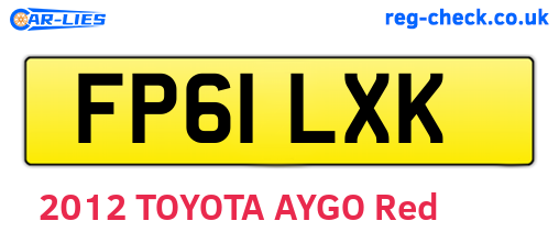 FP61LXK are the vehicle registration plates.