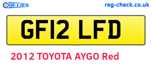 GF12LFD are the vehicle registration plates.