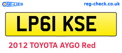 LP61KSE are the vehicle registration plates.