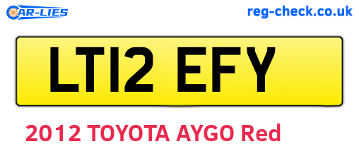 LT12EFY are the vehicle registration plates.