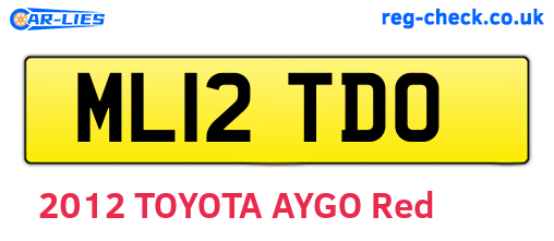ML12TDO are the vehicle registration plates.