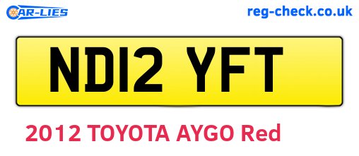 ND12YFT are the vehicle registration plates.