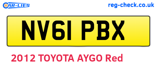 NV61PBX are the vehicle registration plates.