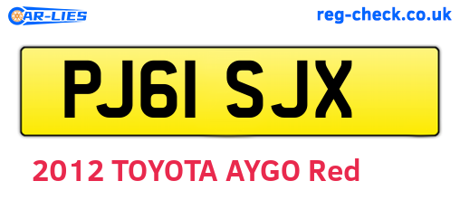 PJ61SJX are the vehicle registration plates.