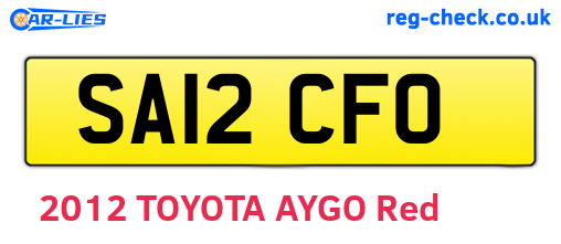 SA12CFO are the vehicle registration plates.