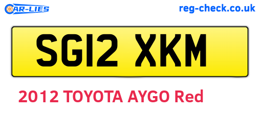 SG12XKM are the vehicle registration plates.