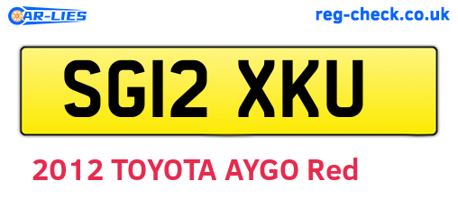 SG12XKU are the vehicle registration plates.