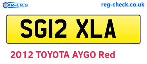 SG12XLA are the vehicle registration plates.