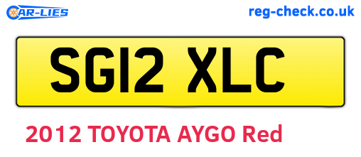 SG12XLC are the vehicle registration plates.