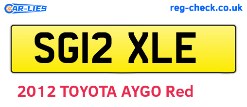 SG12XLE are the vehicle registration plates.