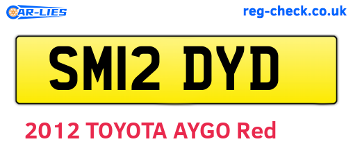 SM12DYD are the vehicle registration plates.