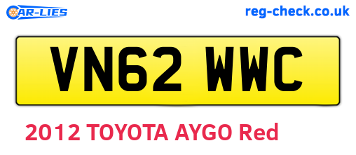 VN62WWC are the vehicle registration plates.