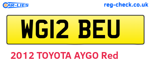 WG12BEU are the vehicle registration plates.
