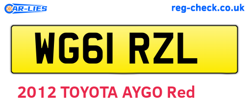 WG61RZL are the vehicle registration plates.