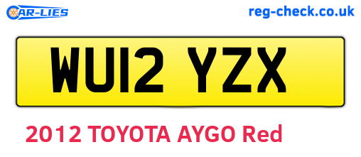 WU12YZX are the vehicle registration plates.