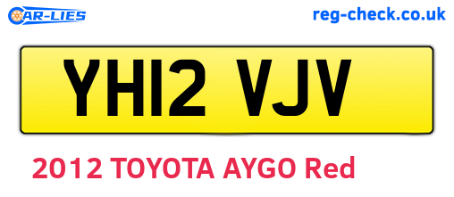 YH12VJV are the vehicle registration plates.