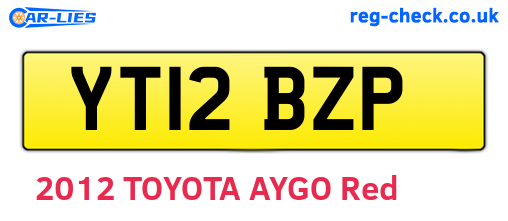 YT12BZP are the vehicle registration plates.