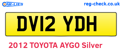 DV12YDH are the vehicle registration plates.