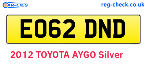 EO62DND are the vehicle registration plates.