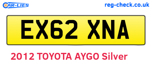 EX62XNA are the vehicle registration plates.
