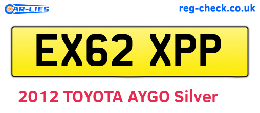EX62XPP are the vehicle registration plates.