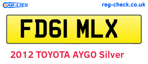 FD61MLX are the vehicle registration plates.