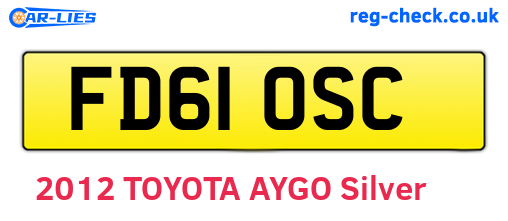 FD61OSC are the vehicle registration plates.