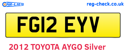 FG12EYV are the vehicle registration plates.