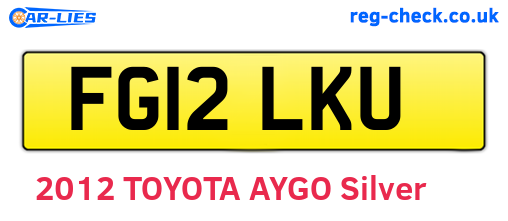 FG12LKU are the vehicle registration plates.