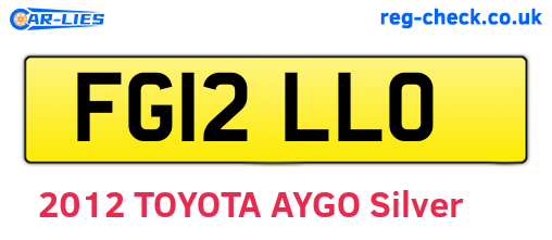 FG12LLO are the vehicle registration plates.