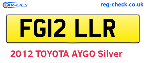 FG12LLR are the vehicle registration plates.