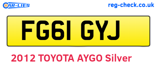 FG61GYJ are the vehicle registration plates.
