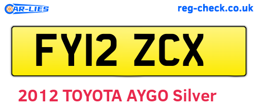 FY12ZCX are the vehicle registration plates.